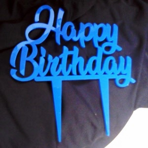 decoración de la tarta happy birthday acrilico azul brillante