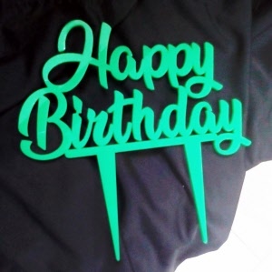 decoración de la tarta happy birthday acrilico verde brillante