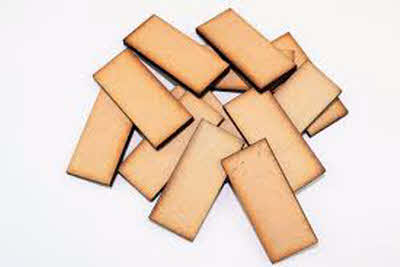 MDF wood rectangle shapes sold in packs for sign and craft making projects